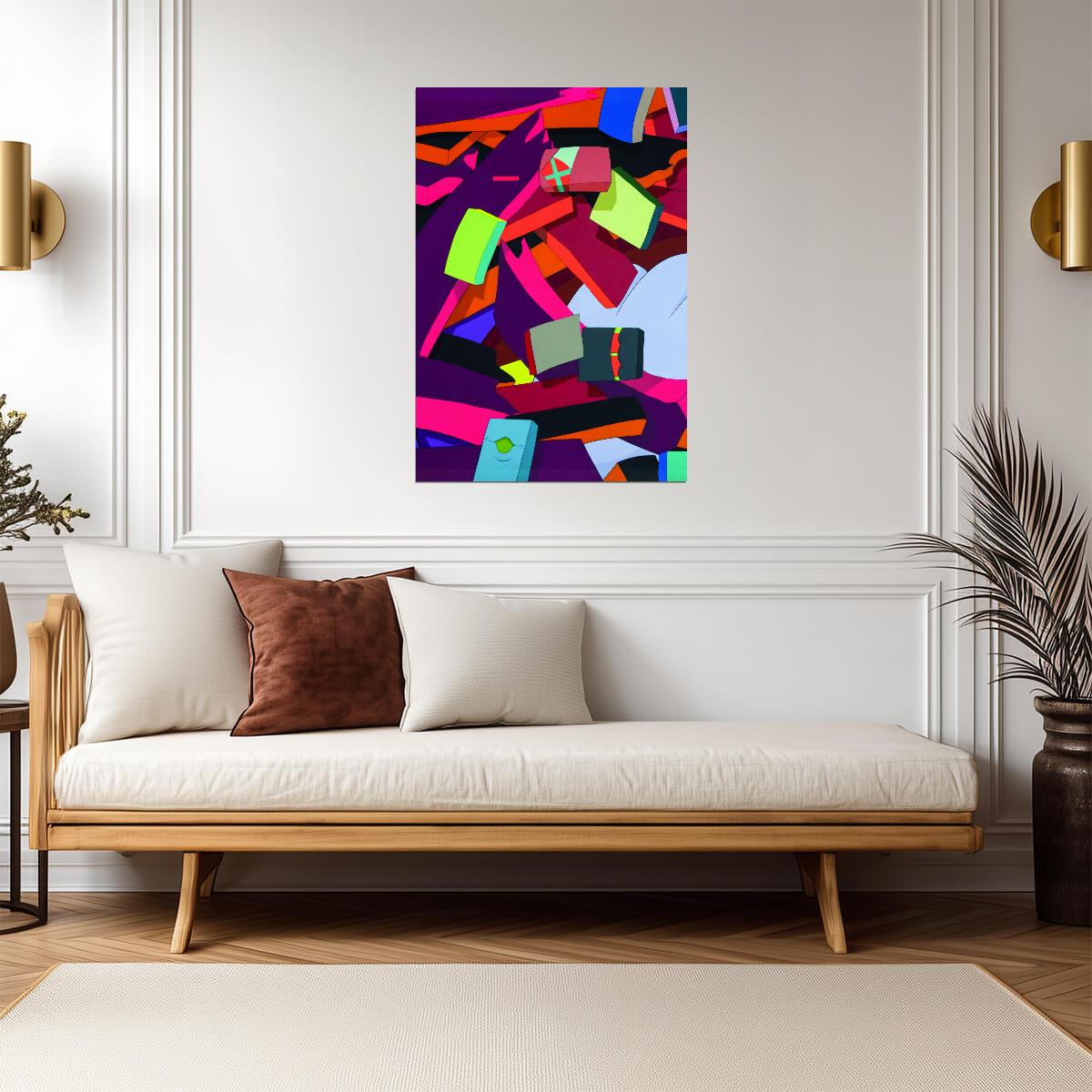 Abstract Street Art Graffiti | Modern Wall Art | Vibrant Geometric Poster