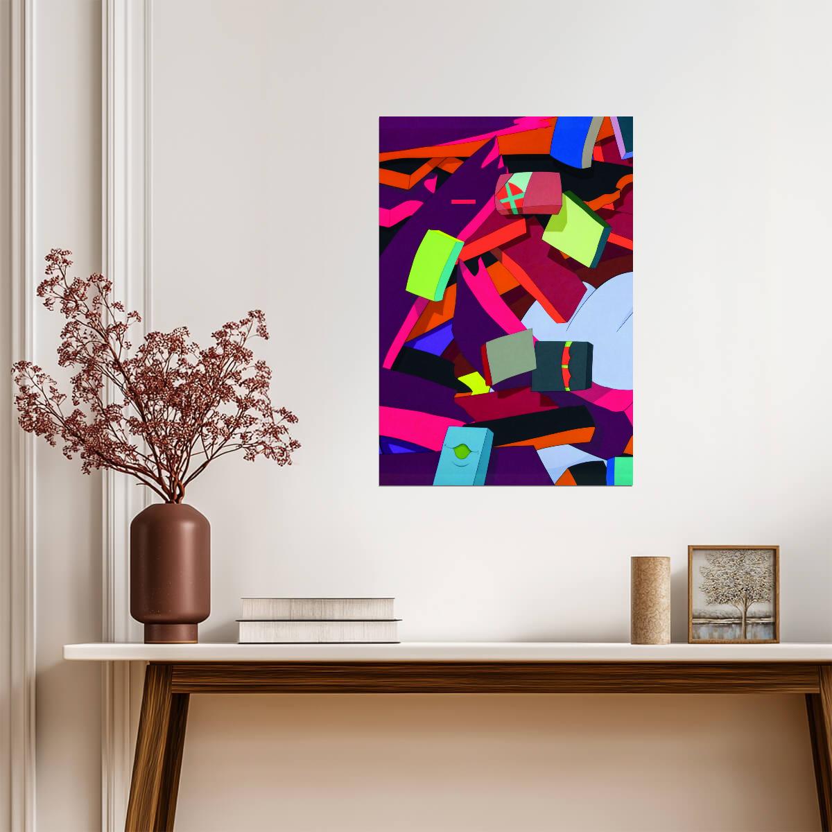 Abstract Street Art Graffiti | Modern Wall Art | Vibrant Geometric Poster
