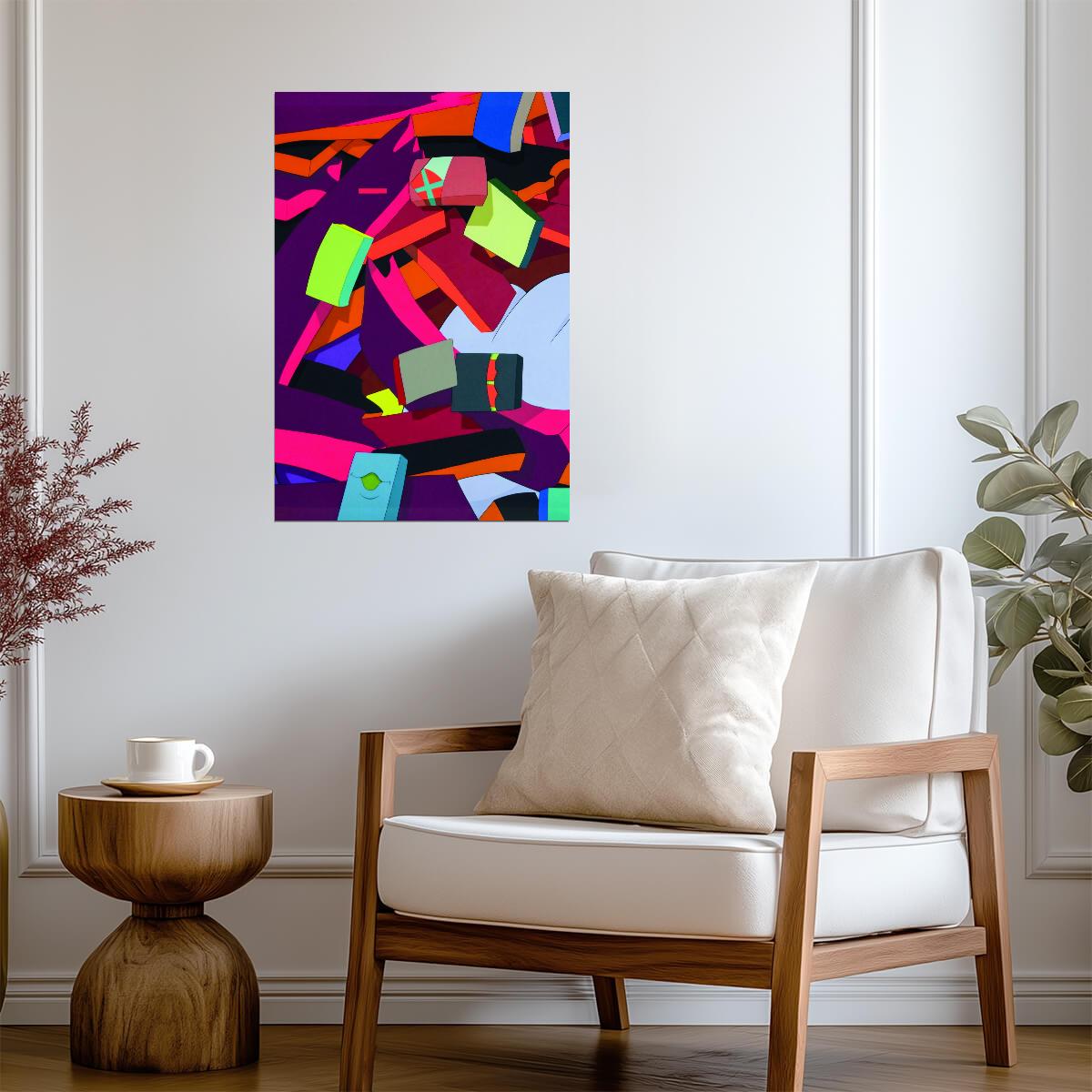 Abstract Street Art Graffiti | Modern Wall Art | Vibrant Geometric Poster
