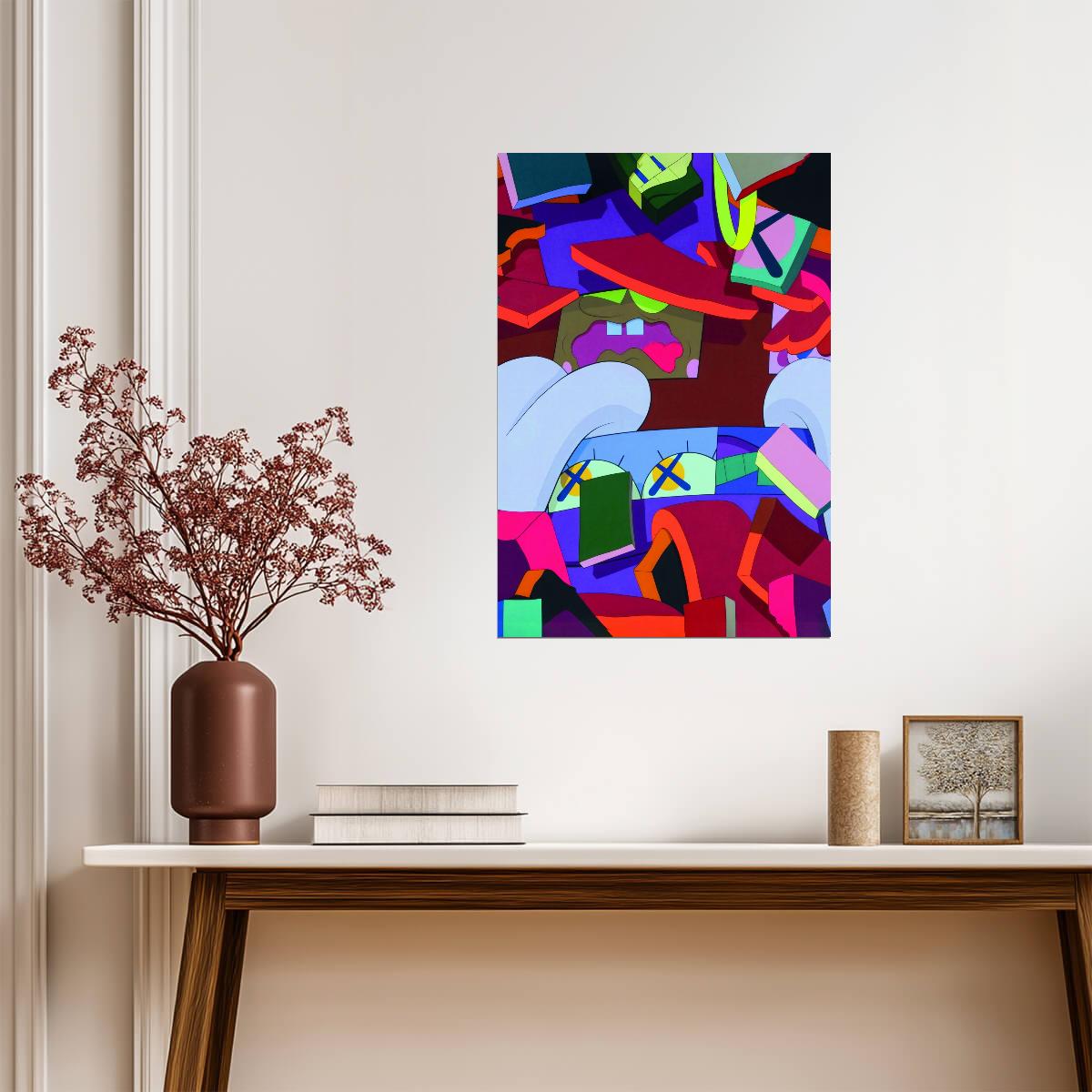 Abstract Geometric Pop Art | Vibrant Wall Art | Colorful Contemporary Poster