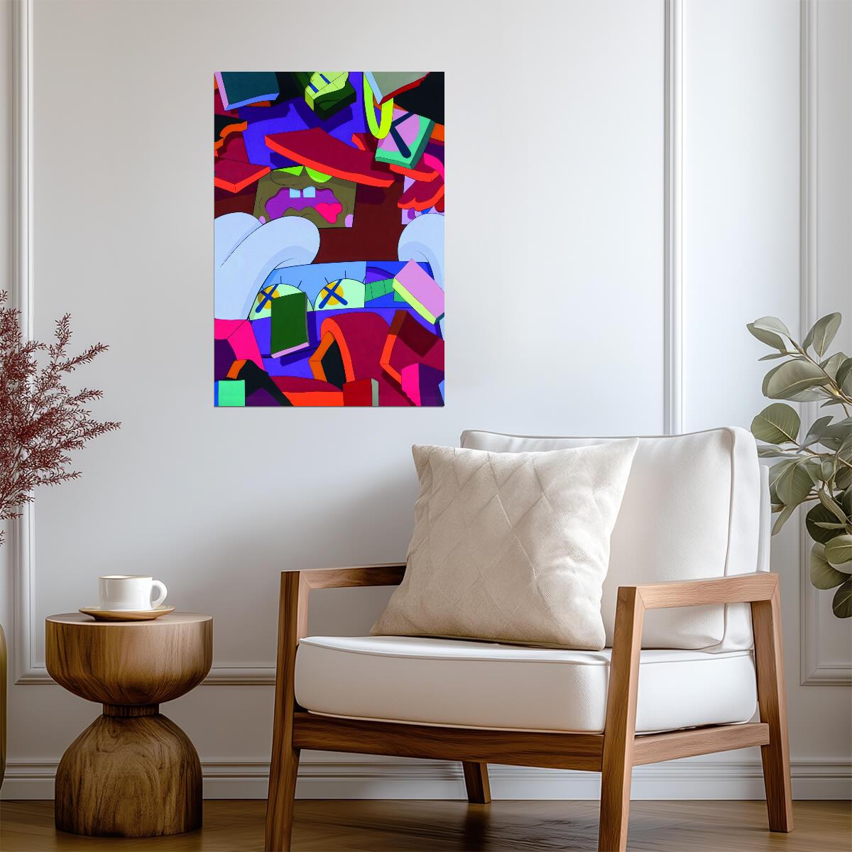 Abstract Geometric Pop Art | Vibrant Wall Art | Colorful Contemporary Poster