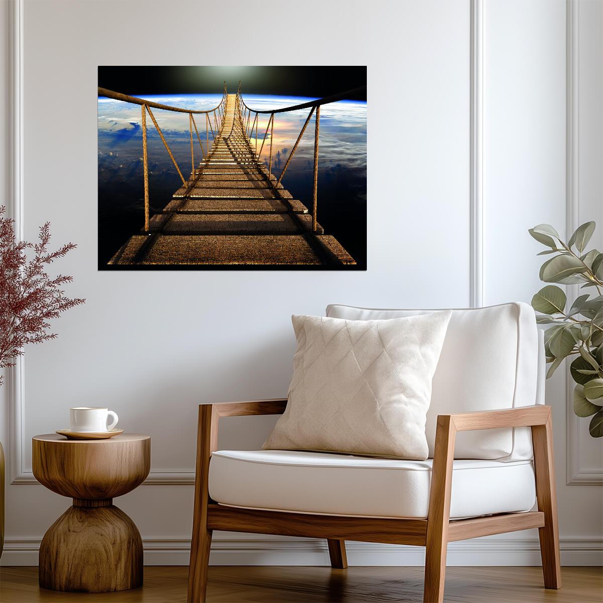 Bridge Over The Earth | Surreal Art Print | Cosmic Landscape Poster