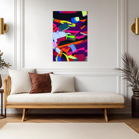 Abstract Geometric Pop Art | Vibrant Wall Art | Colorful Modern Poster