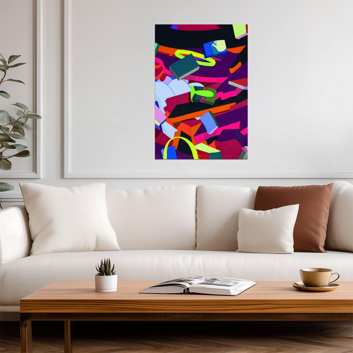 Abstract Geometric Pop Art | Vibrant Wall Art | Colorful Modern Poster