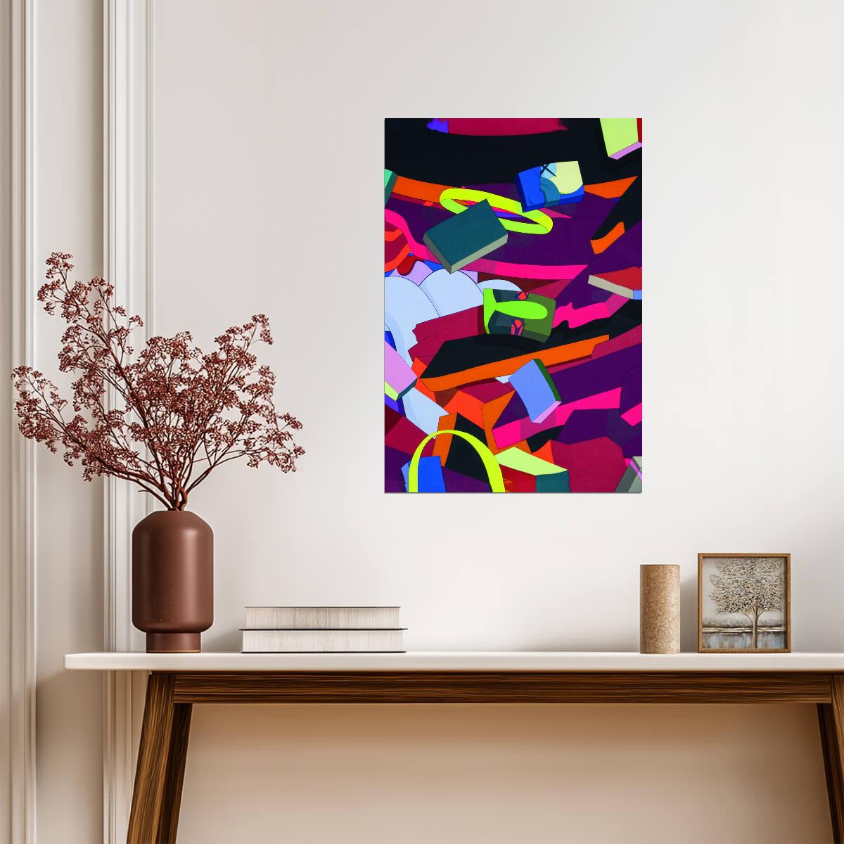 Abstract Geometric Pop Art | Vibrant Wall Art | Colorful Modern Poster