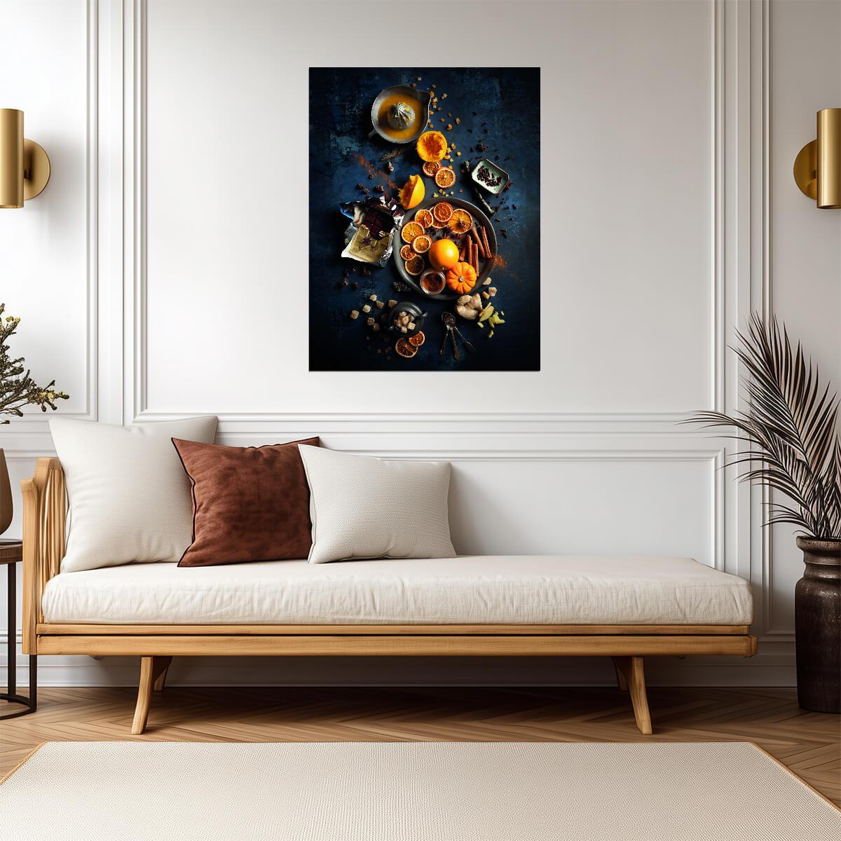 Autumn Harvest Still Life | Rustic Kitchen Photography | Cozy Farmhouse Wall Poster