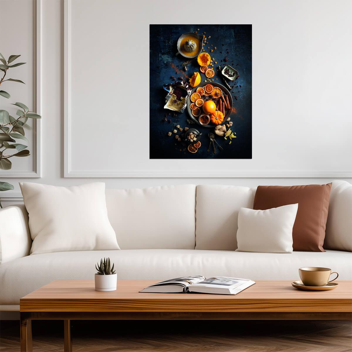 Autumn Harvest Still Life | Rustic Kitchen Photography | Cozy Farmhouse Wall Poster