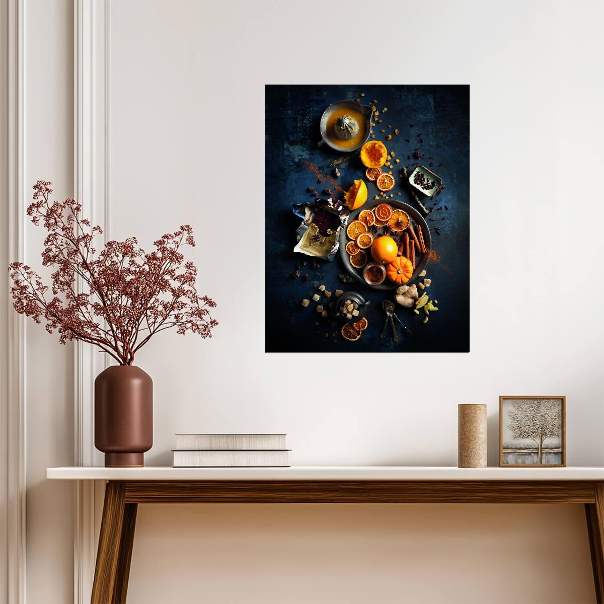 Autumn Harvest Still Life | Rustic Kitchen Photography | Cozy Farmhouse Wall Poster
