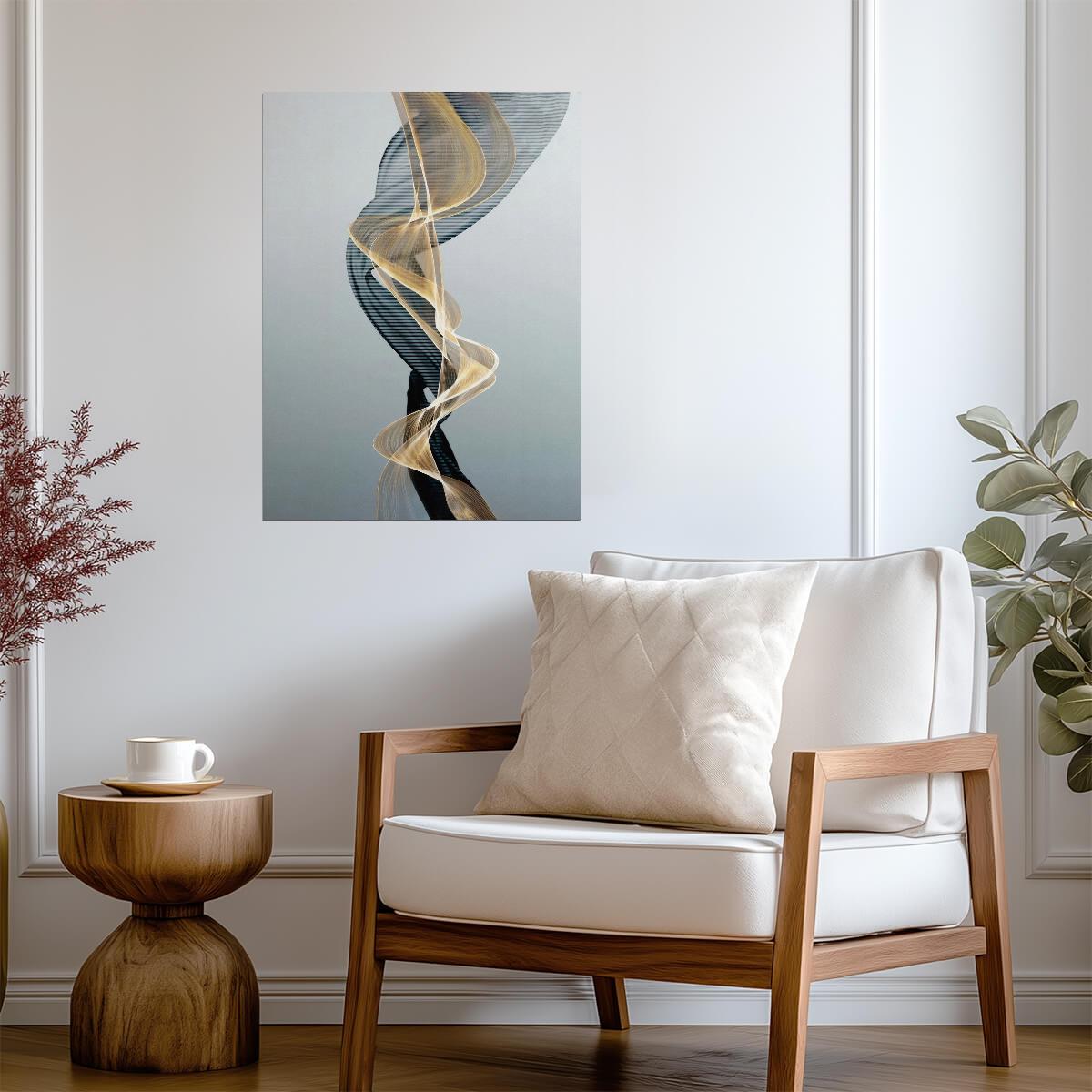 Abstract Flowing Lines | Minimalist Scandinavian Art | Elegant Contemporary Poster