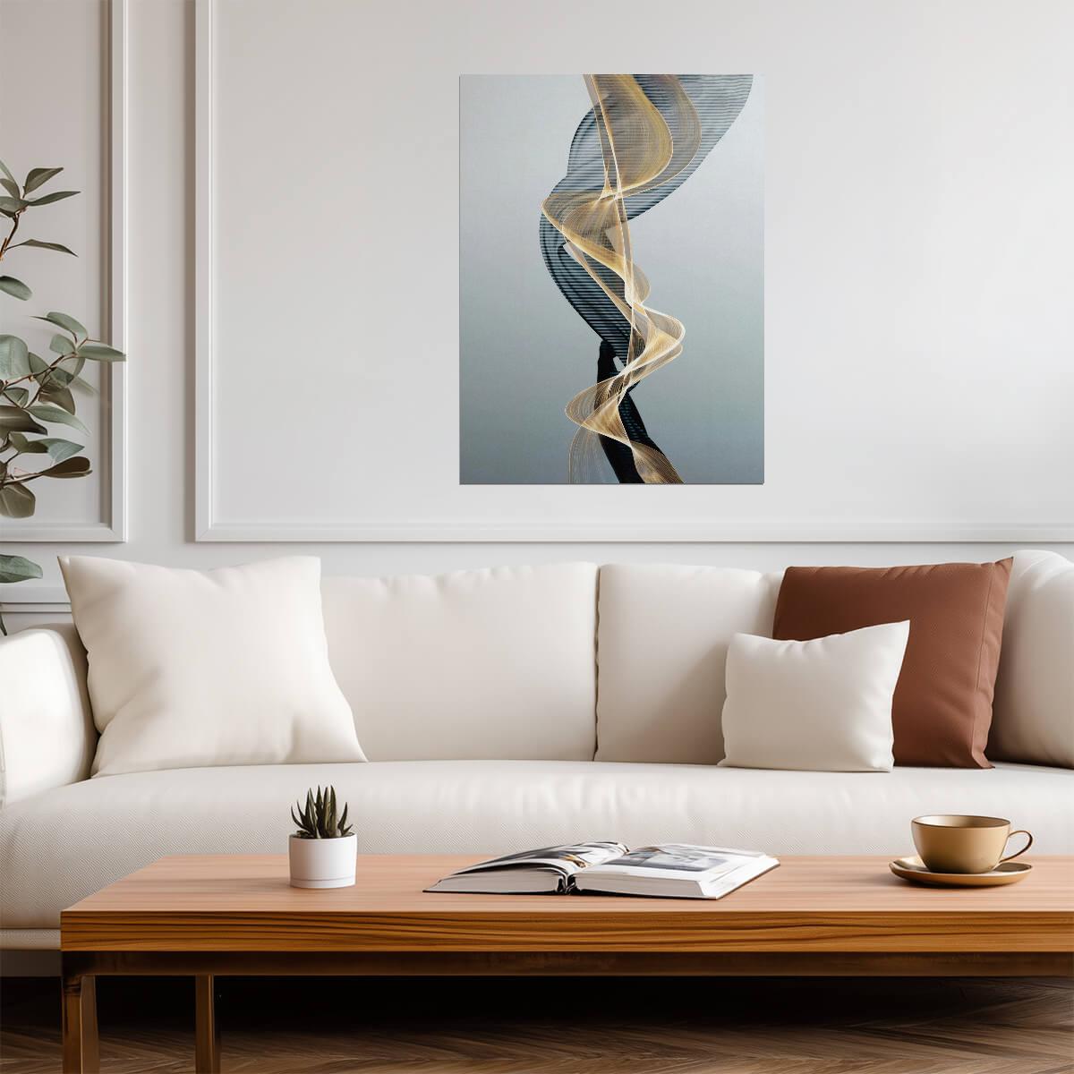Abstract Flowing Lines | Minimalist Scandinavian Art | Elegant Contemporary Poster
