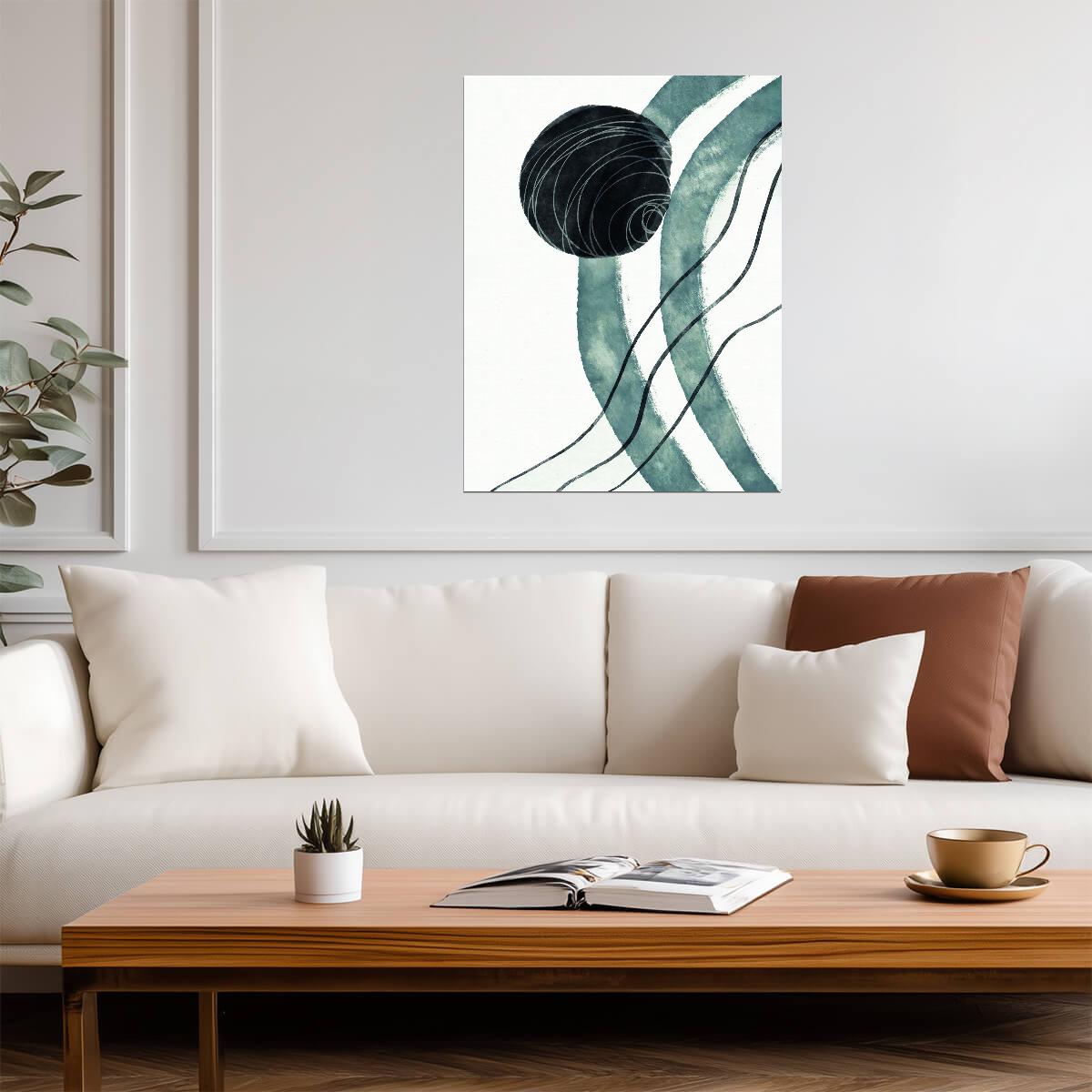 Abstract Ink Lines | Minimalist Black and White Art | Monochrome Nordic Poster