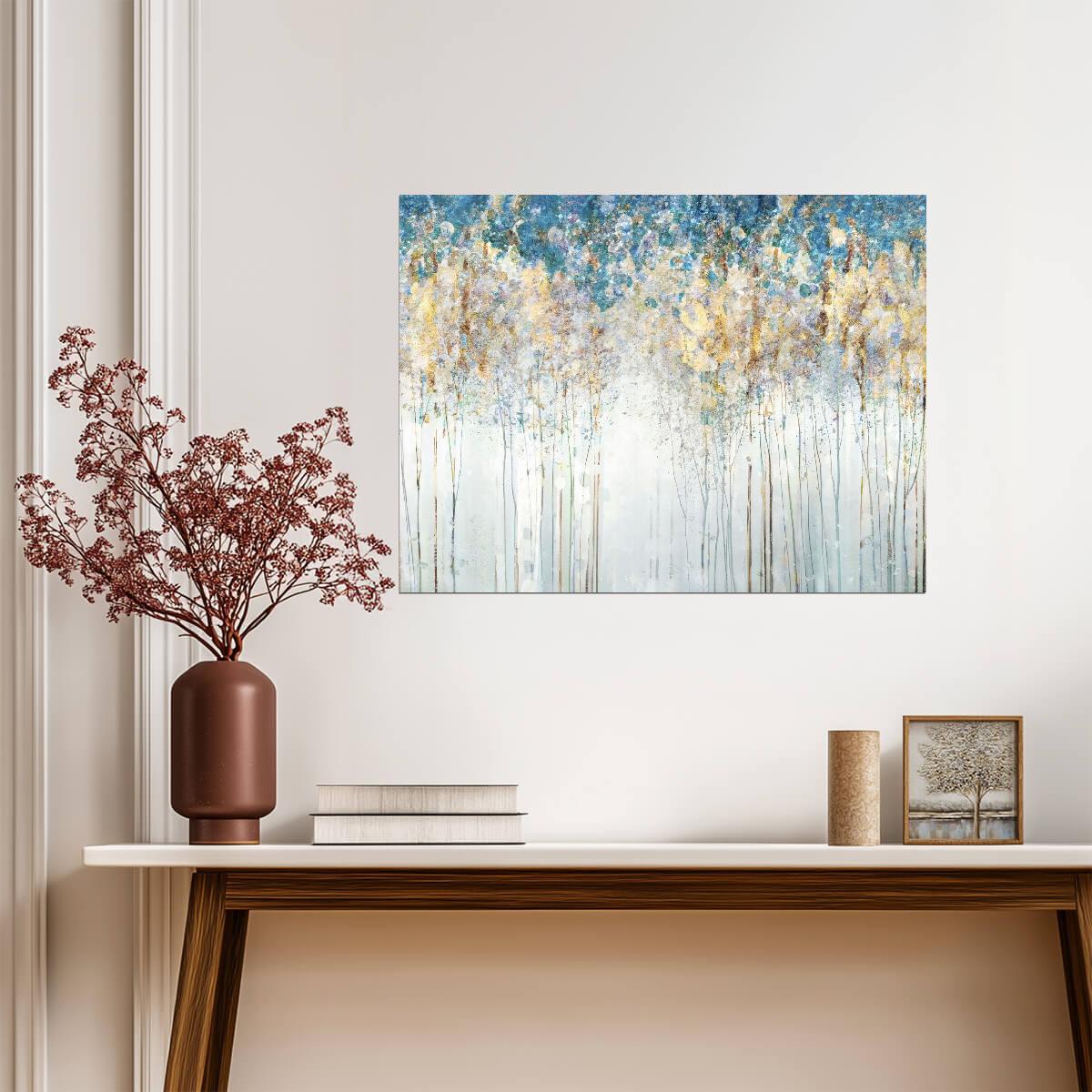 Impressionist Forest Landscape | Abstract Nature Art | Mystical Boho Wall Poster