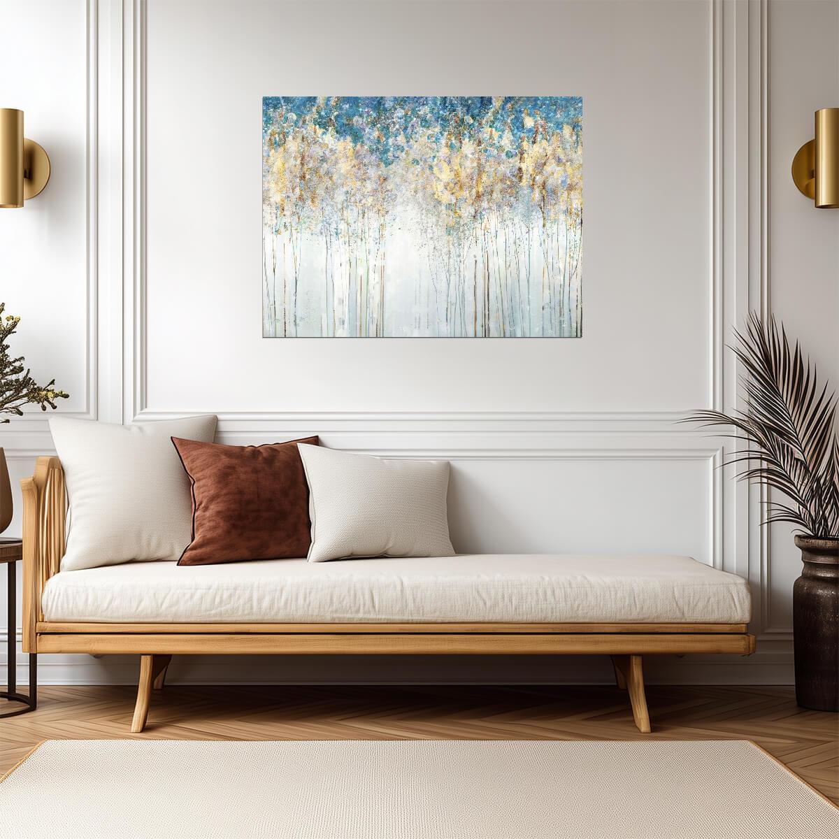 Impressionist Forest Landscape | Abstract Nature Art | Mystical Boho Wall Poster