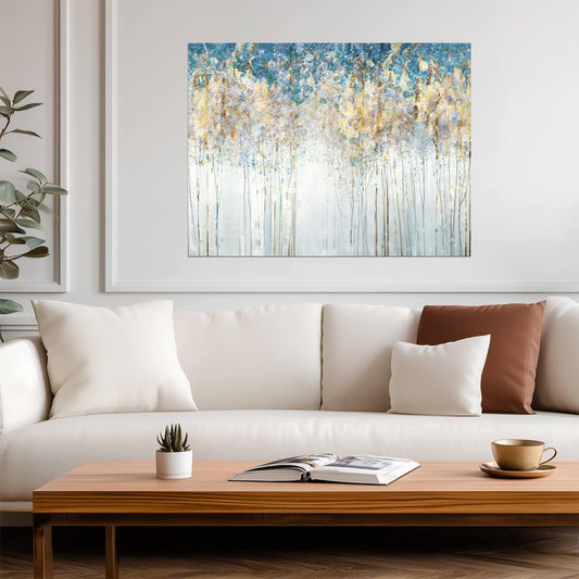 Impressionist Forest Landscape | Abstract Nature Art | Mystical Boho Wall Poster