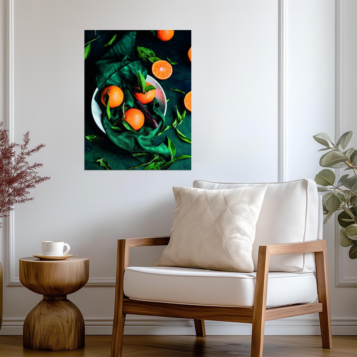 Fresh Mandarin Still Life | Rustic Kitchen Photography | Modern Farmhouse Poster