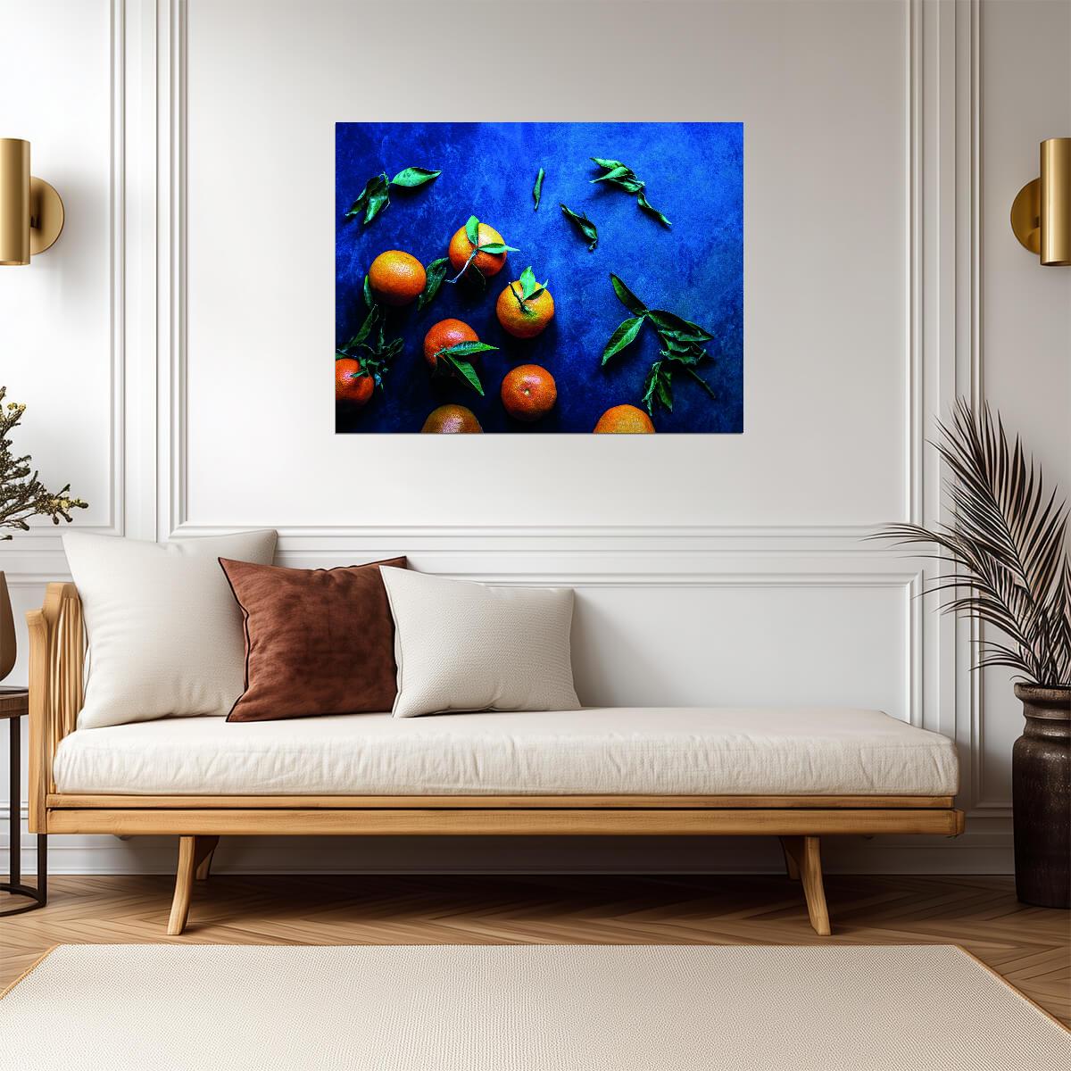 Tangerine Still Life | Colorful Kitchen Photography | Modern Eclectic Fruit Poster