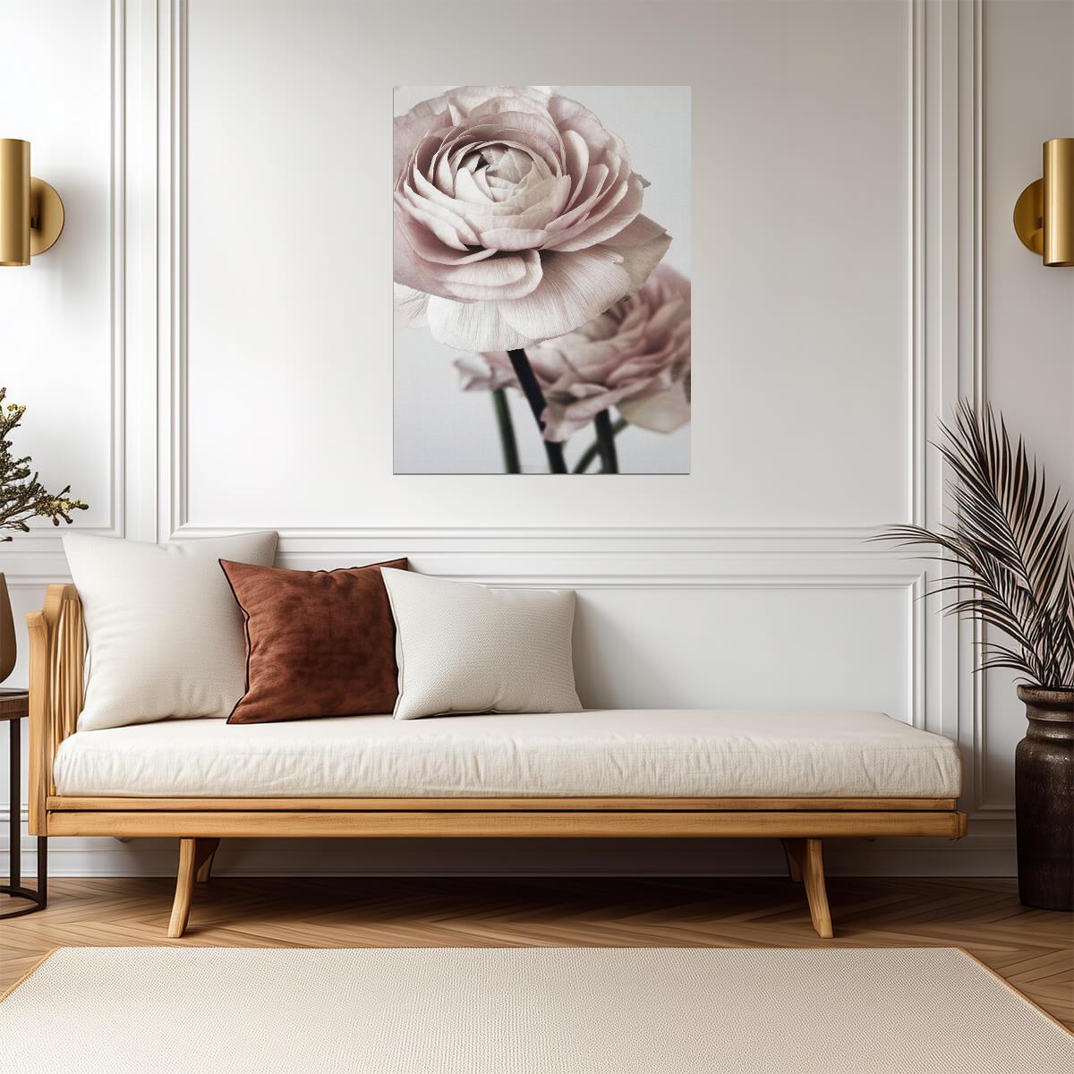 Vintage Pink Rose | Romantic Botanical Photography | Soft Pastel Floral Poster