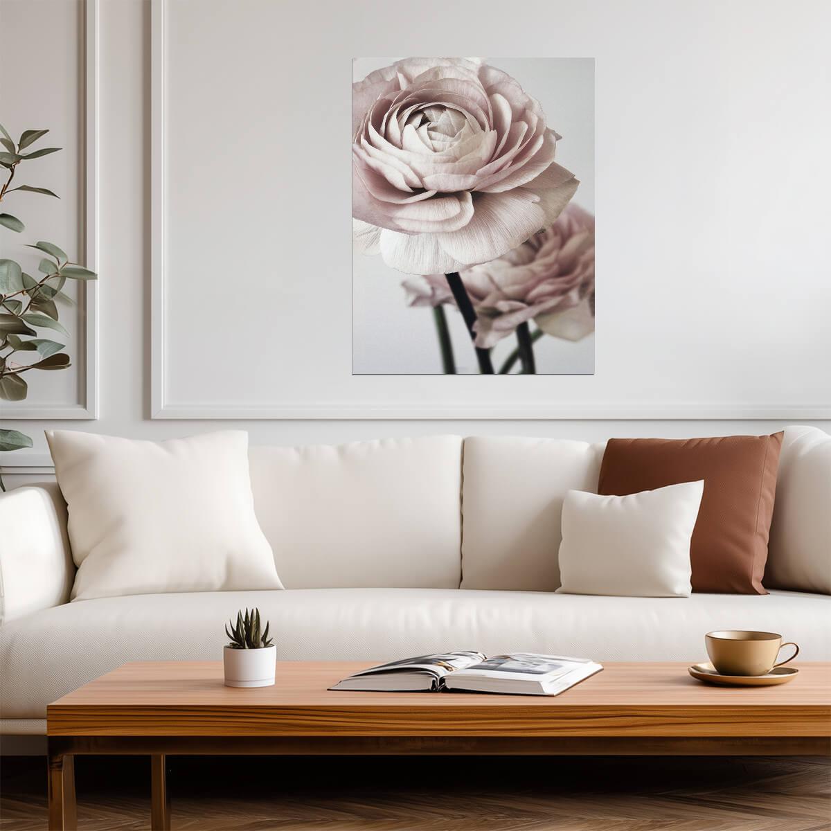 Vintage Pink Rose | Romantic Botanical Photography | Soft Pastel Floral Poster