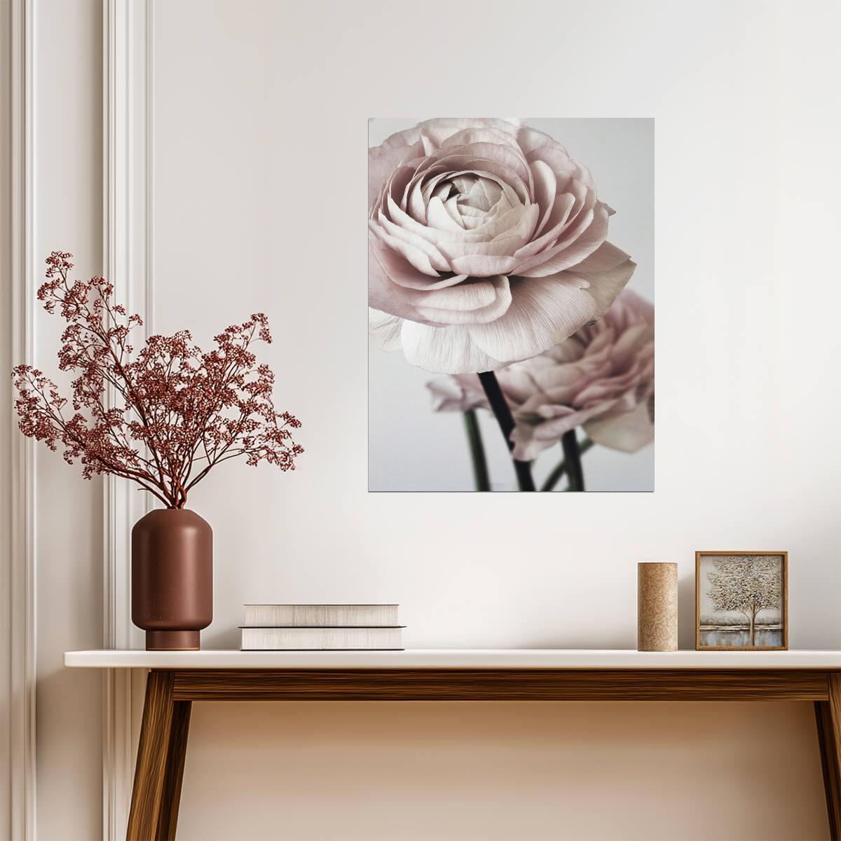 Vintage Pink Rose | Romantic Botanical Photography | Soft Pastel Floral Poster