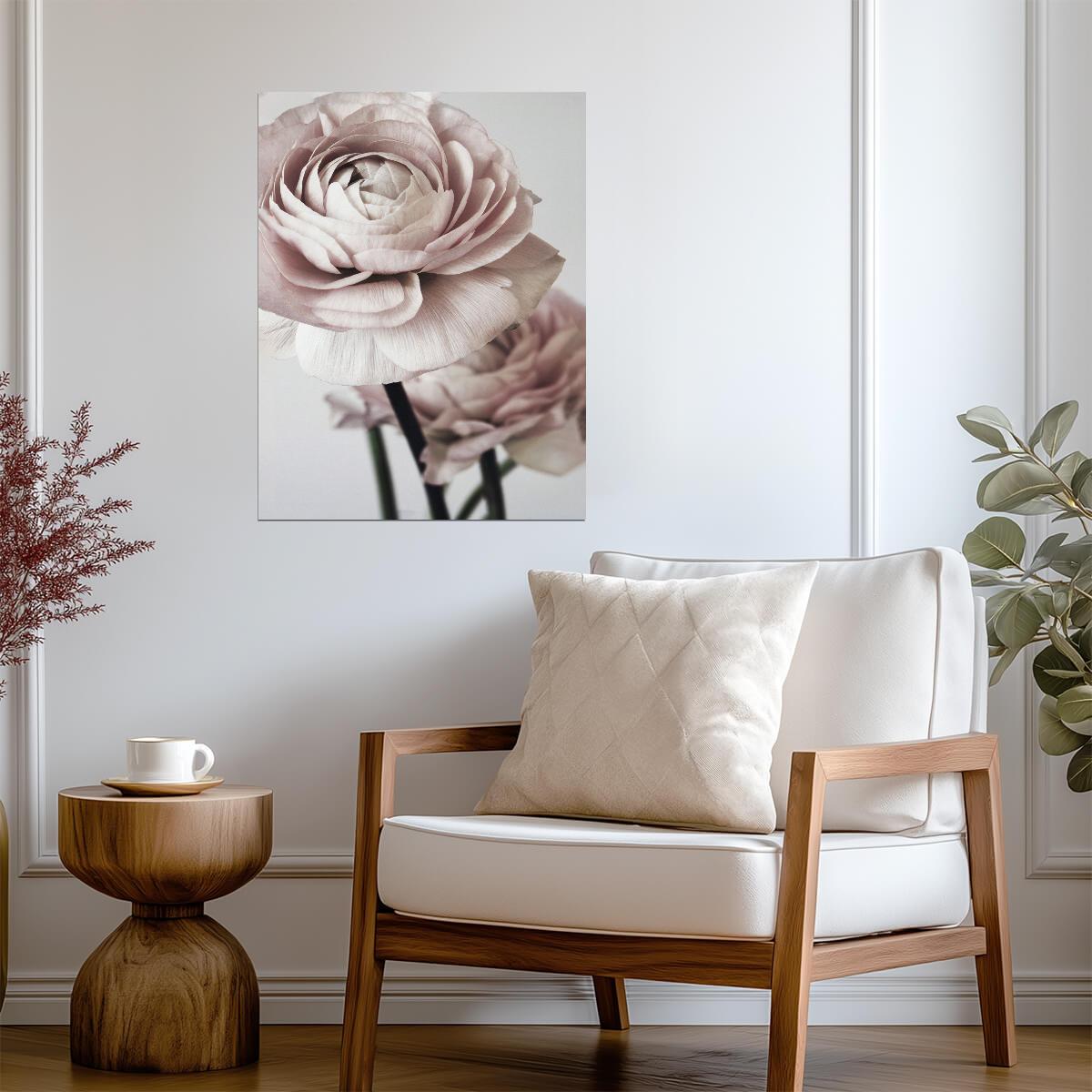 Vintage Pink Rose | Romantic Botanical Photography | Soft Pastel Floral Poster