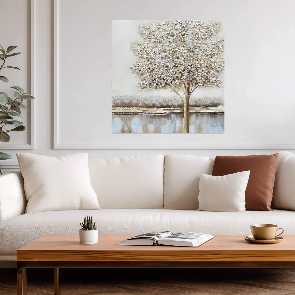 Golden Tree of Life | Elegant Botanical Art Print | Luxury Nature Wall Poster