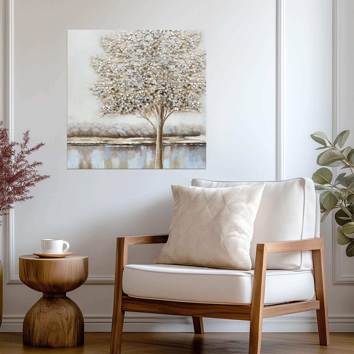 Golden Tree of Life | Elegant Botanical Art Print | Luxury Nature Wall Poster