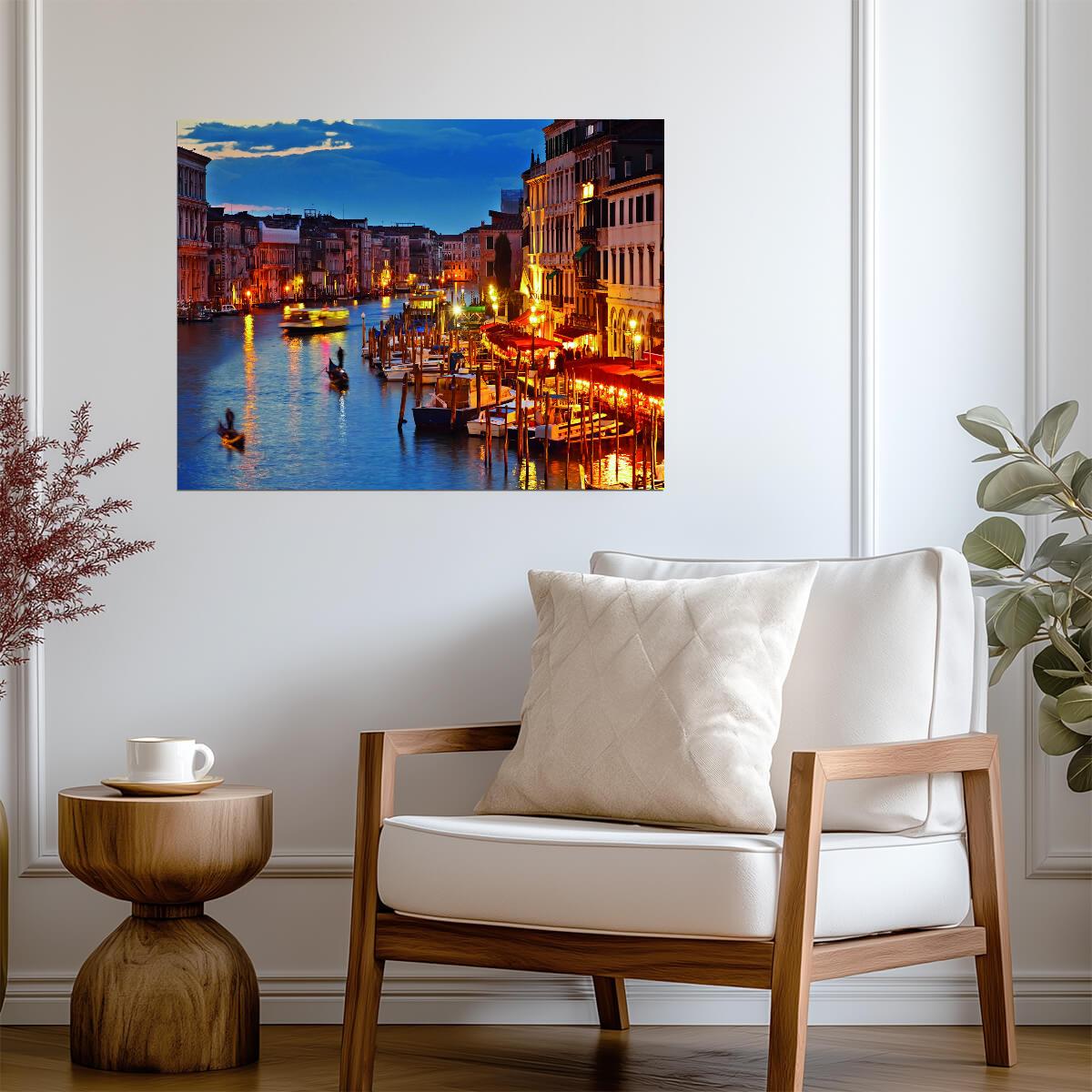 Venice Canal at Dusk | Romantic Cityscape Photography | Italy Travel Poster