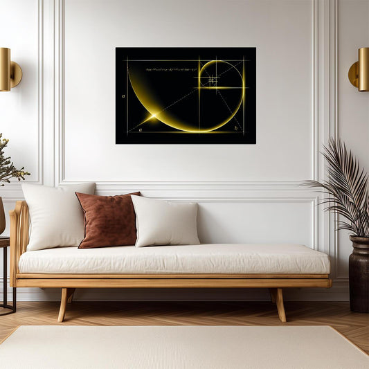 The Golden Ratio | Geometric Mathematical Art | Fibonacci Spiral Poster