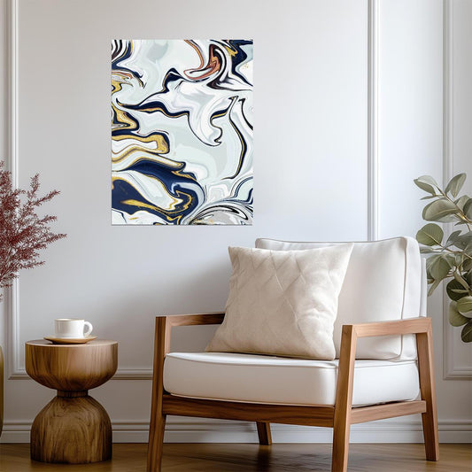 Abstract Marble Swirl | Elegant Fluid Art Print | Contemporary Modern Poster
