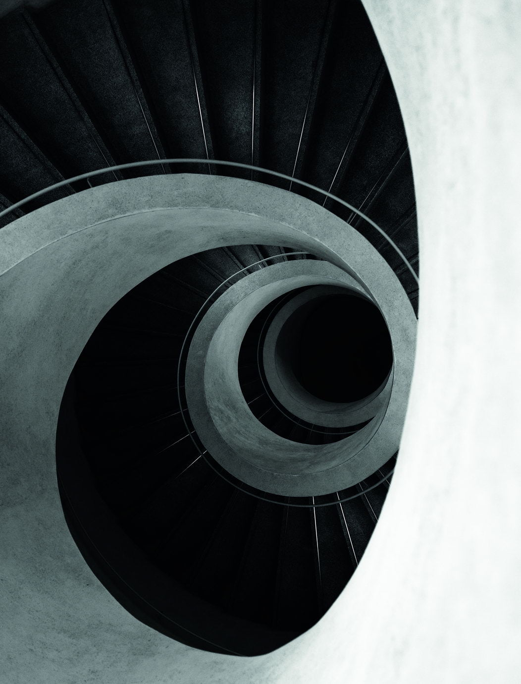 Abstract Spiral Architecture | Black and White Photography | Modern Minimalist Poster