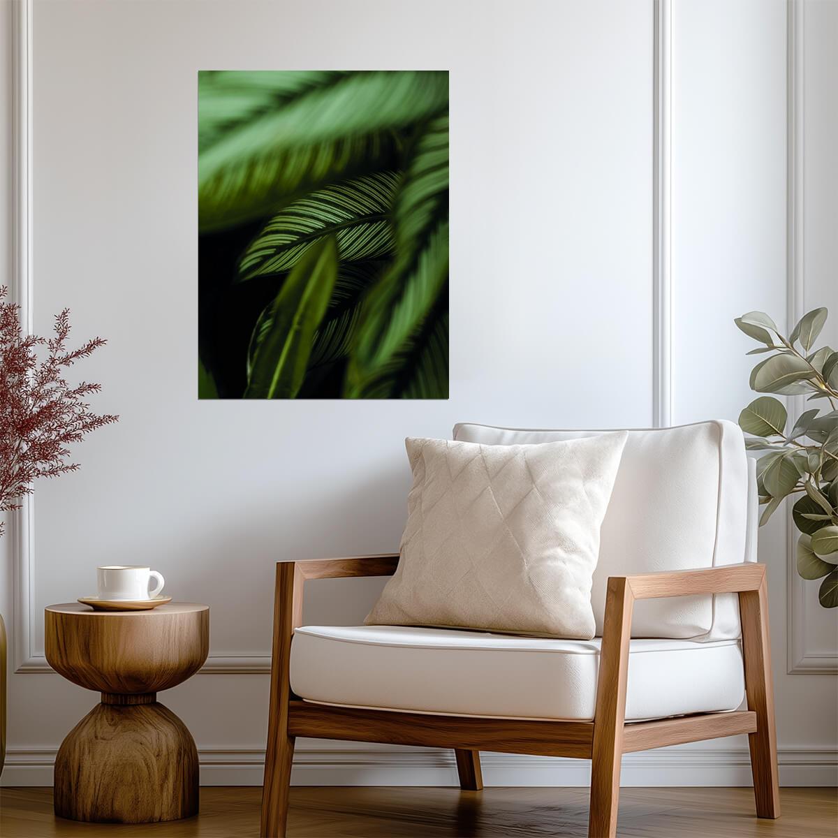 Tropical Calathea Leaves | Botanical Garden Photography | Lush Green Nature Poster
