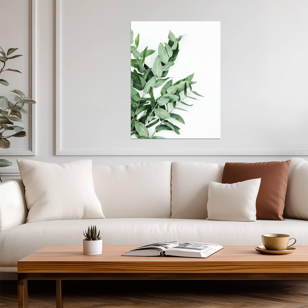 Eucalyptus Leaves | Minimalist Botanical Art | Scandinavian Greenery Poster