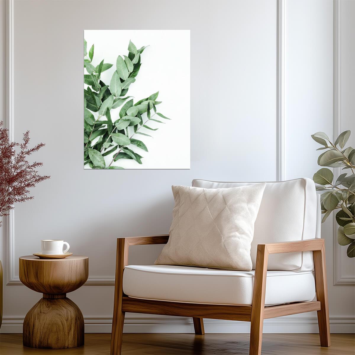 Eucalyptus Leaves | Minimalist Botanical Art | Scandinavian Greenery Poster