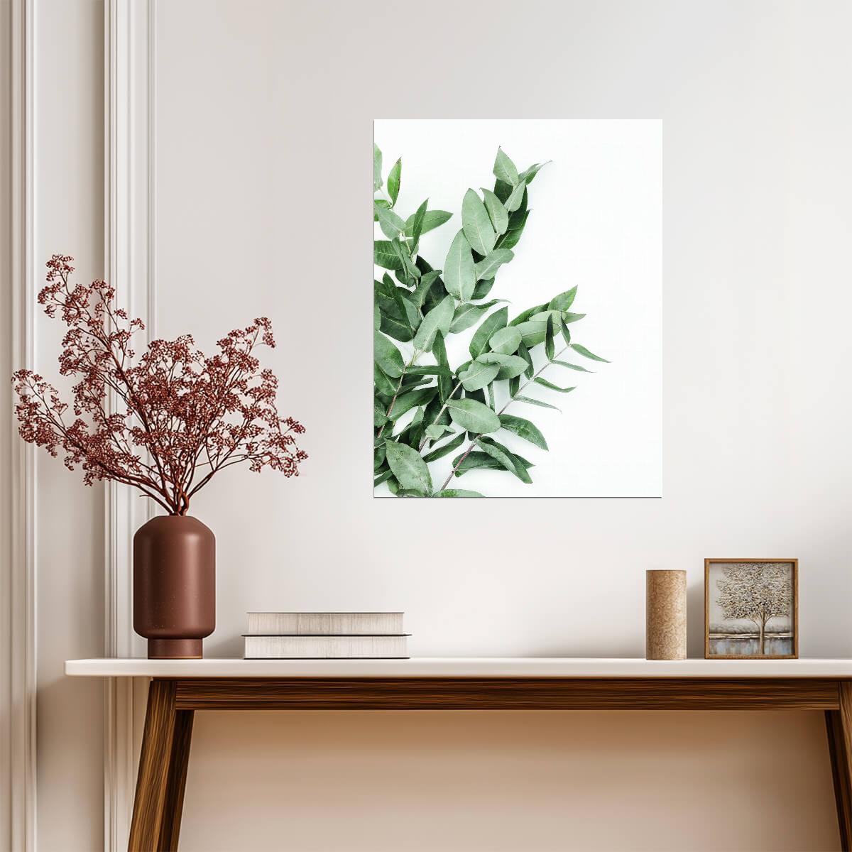 Eucalyptus Leaves | Minimalist Botanical Art | Scandinavian Greenery Poster