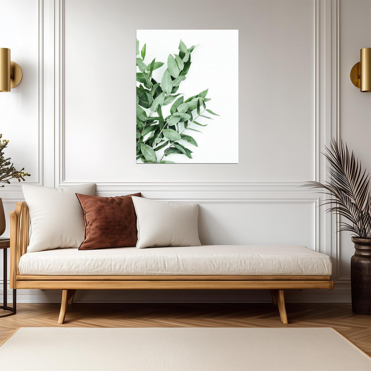 Eucalyptus Leaves | Minimalist Botanical Art | Scandinavian Greenery Poster