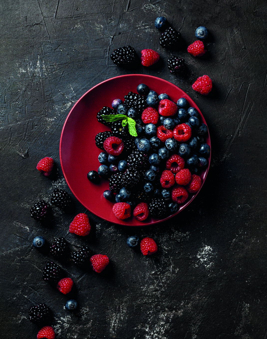 Dark Berry Still Life | Rustic Kitchen Photography | Fresh Fruit Wall Poster