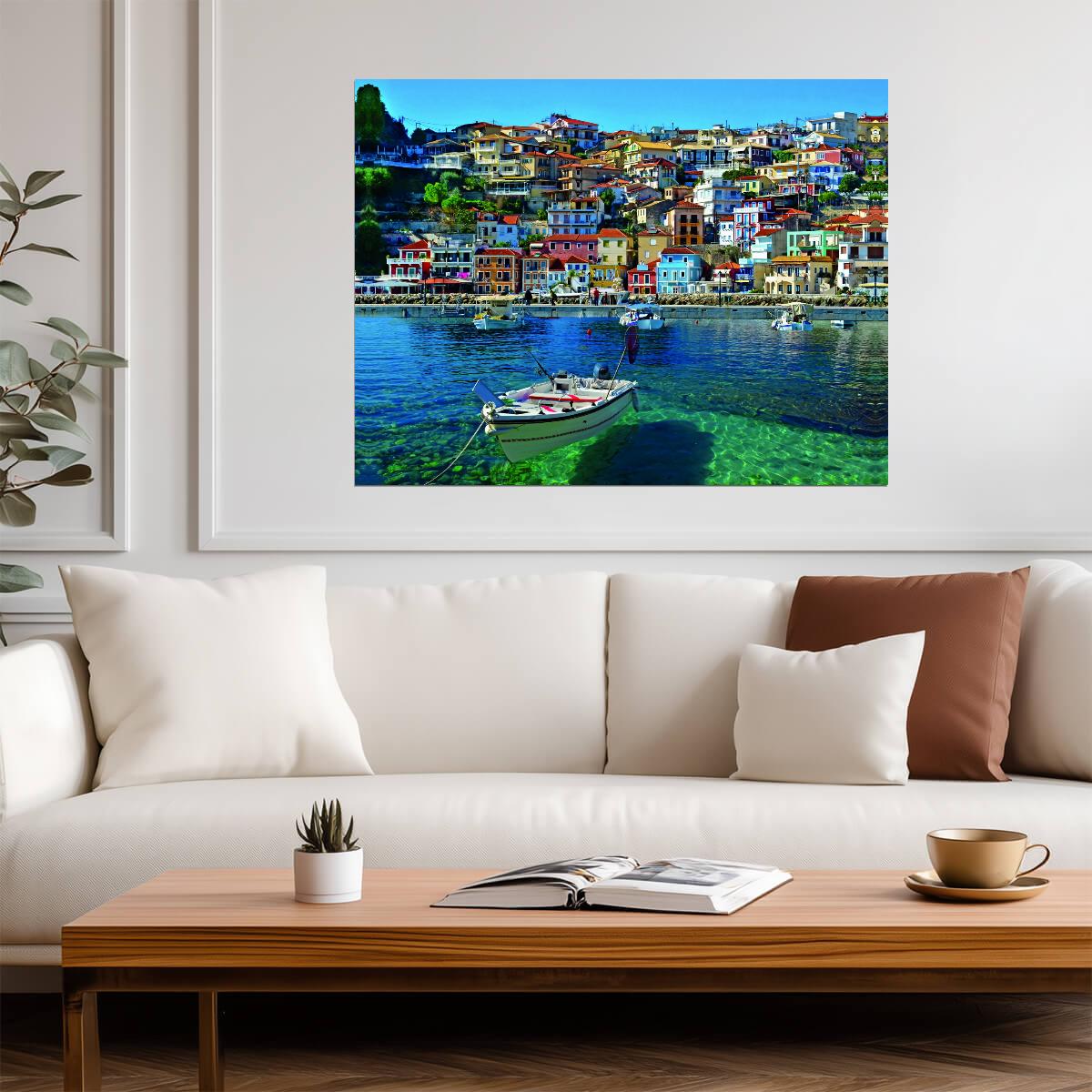 Colorful Italian Coastal Village | Seaside Photography Print | Vibrant Travel Poster