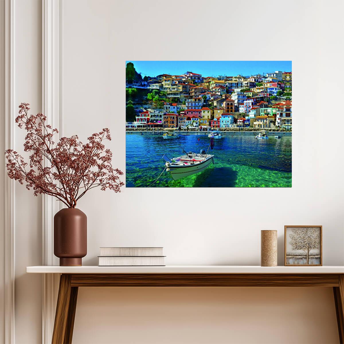 Colorful Italian Coastal Village | Seaside Photography Print | Vibrant Travel Poster