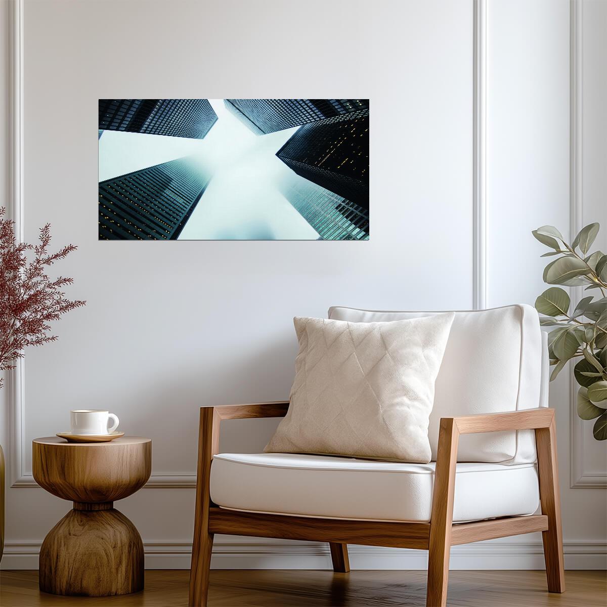 Abstract Skyscrapers | Modern Geometric Architecture | Urban Perspective Poster