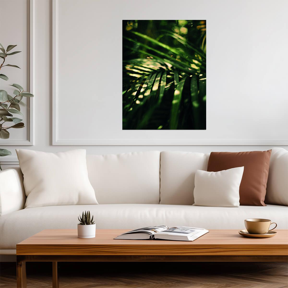 Lush Palm Leaves | Tropical Green Photography | Modern Botanical Poster