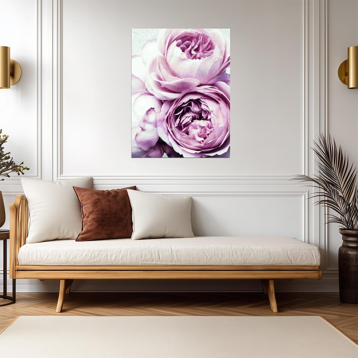 Pastel Peonies | Soft Floral Photography | Romantic Pink Flower Poster