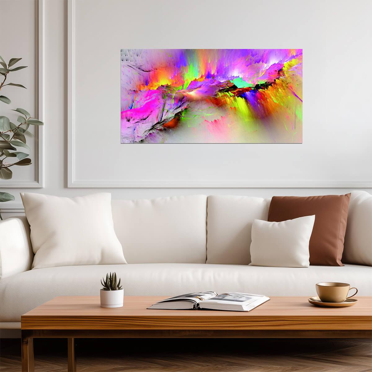 Vibrant Abstract Paint Splash | Colorful Modern Art | Contemporary Wall Poster