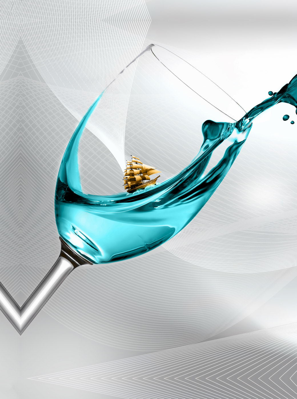Elegant Glass Splash | Abstract Modern Art | Minimalist Liquid Poster