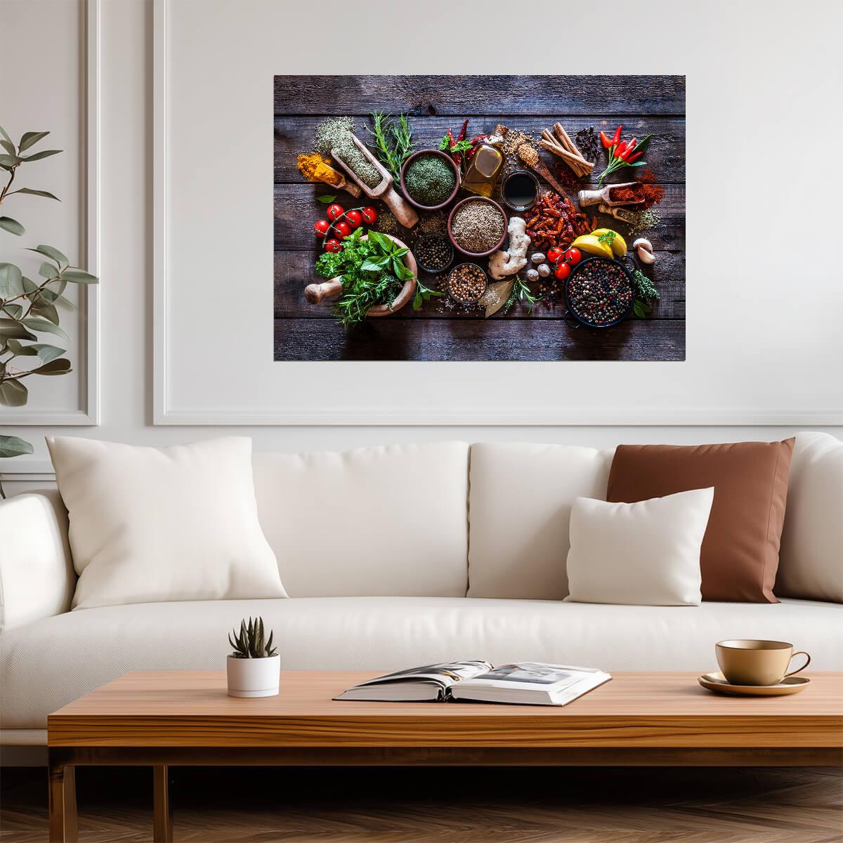 Rustic Food Ingredients | Culinary Kitchen Photography | Organic Food Art Poster