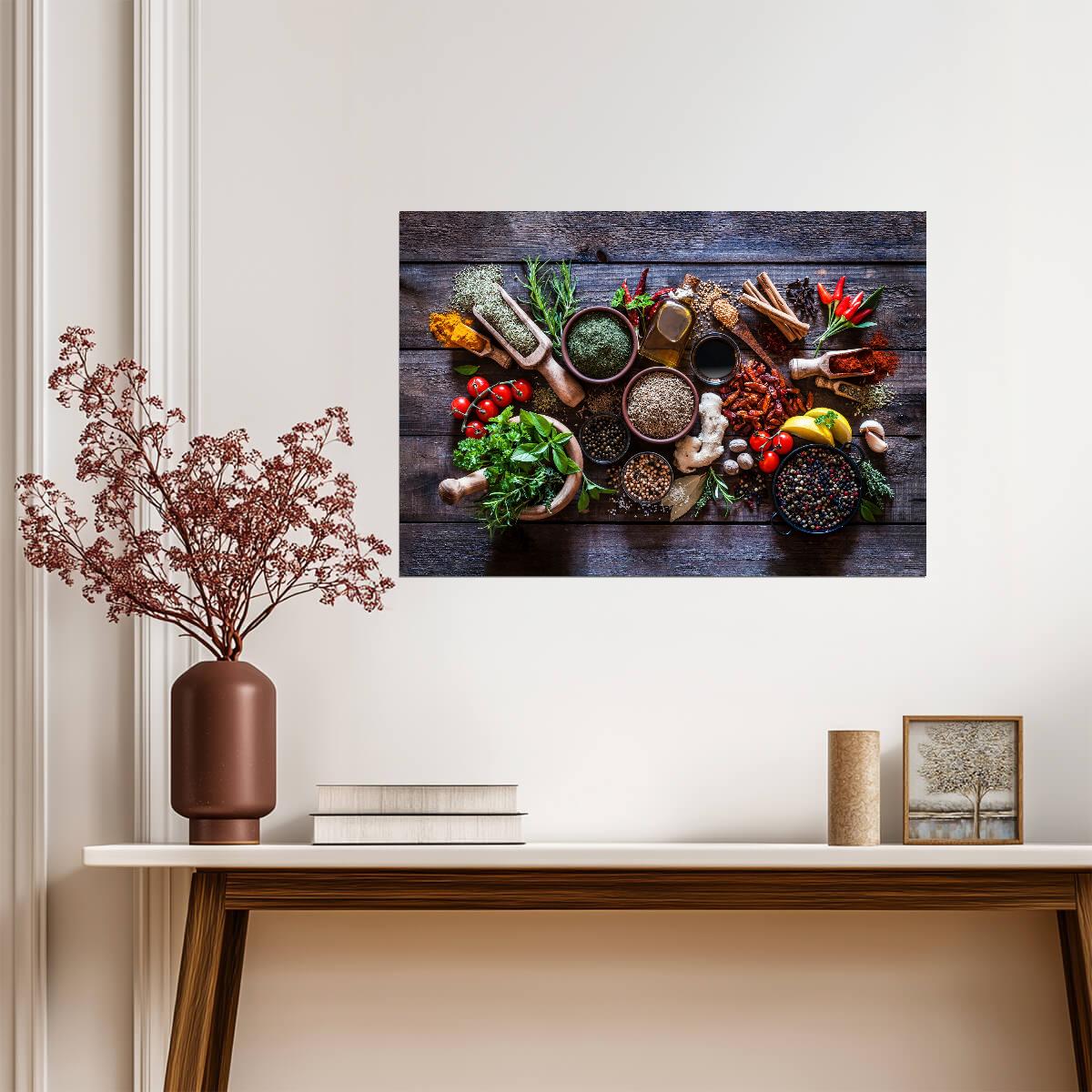 Rustic Food Ingredients | Culinary Kitchen Photography | Organic Food Art Poster