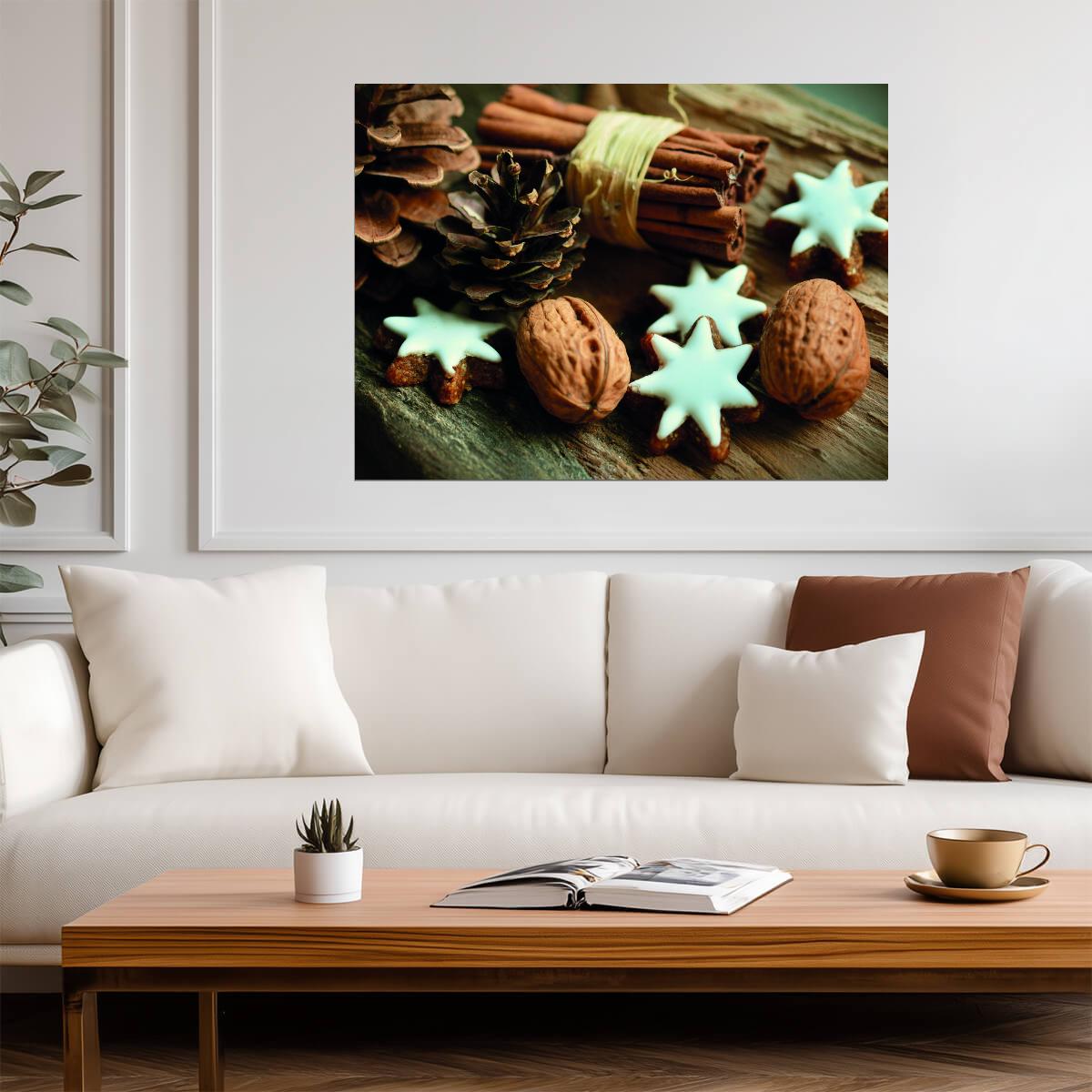 Holiday Spices and Cookies | Cozy Christmas Photography | Seasonal Kitchen Poster