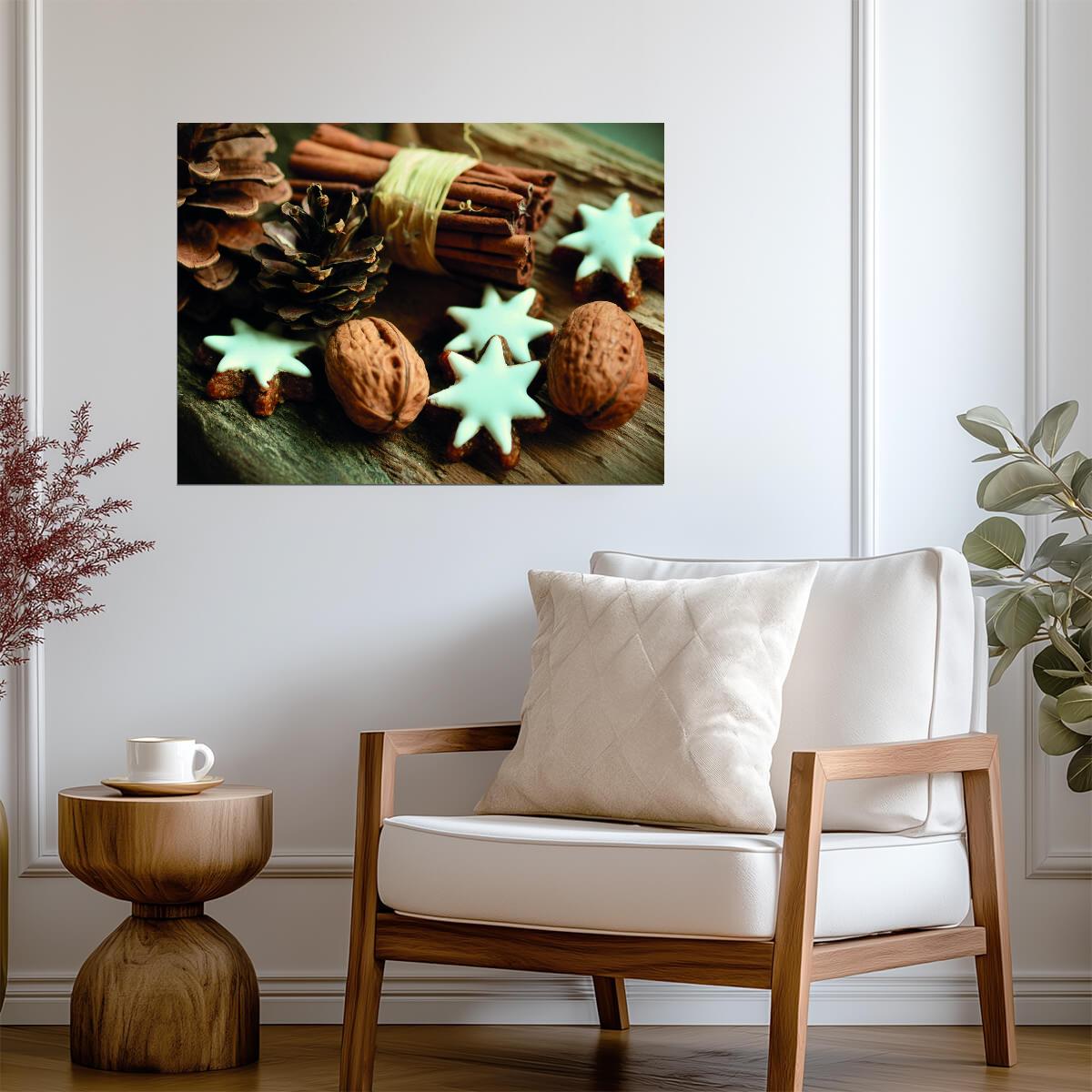 Holiday Spices and Cookies | Cozy Christmas Photography | Seasonal Kitchen Poster