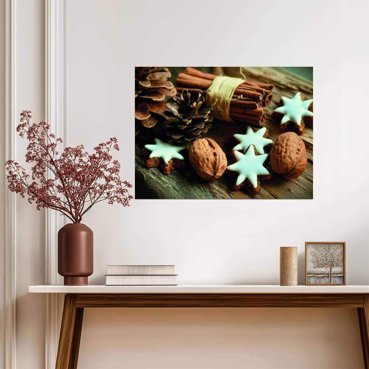 Holiday Spices and Cookies | Cozy Christmas Photography | Seasonal Kitchen Poster