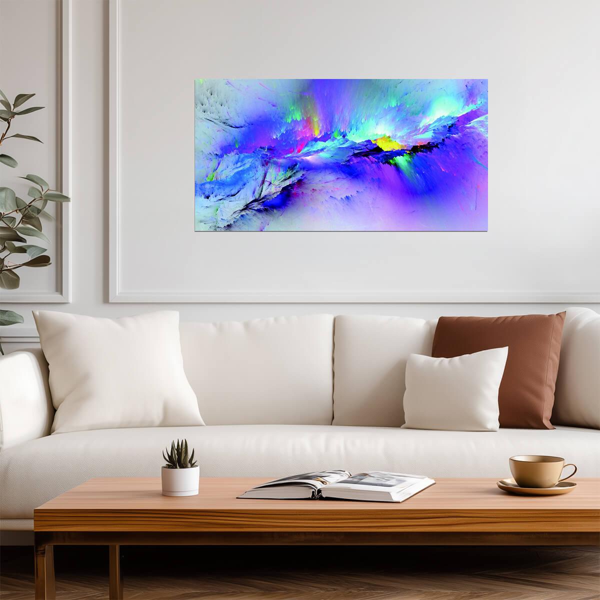 Vibrant Abstract Paint Explosion | Colorful Modern Art | Contemporary Wall Poster