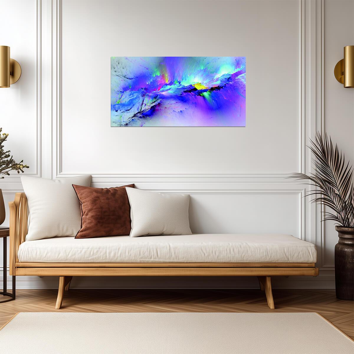 Vibrant Abstract Paint Explosion | Colorful Modern Art | Contemporary Wall Poster